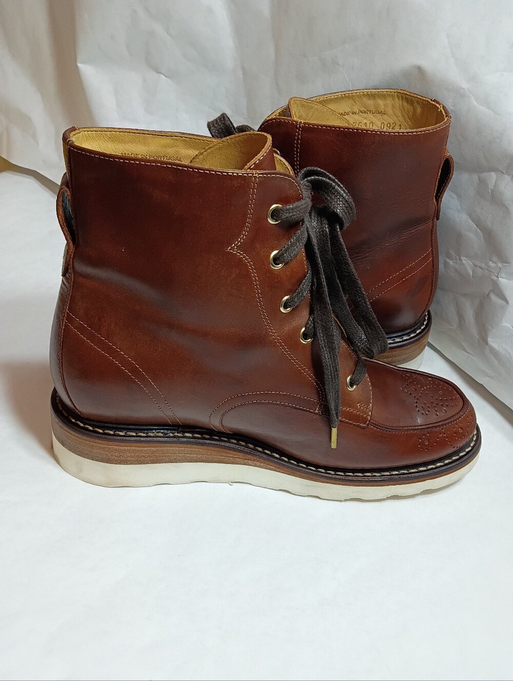 The Office of Angela Scott Mr. Ryan wedge chukka boots 38.brown leather lace up - Picture 2 of 15